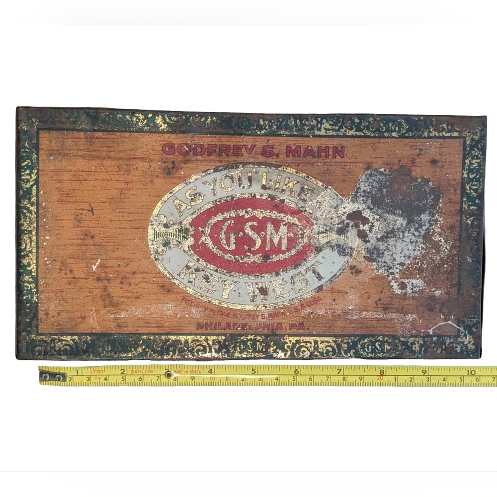 Antique Tobacianna Advertising Godfrey S Mahn As You Like Cigar Box Tin 1914